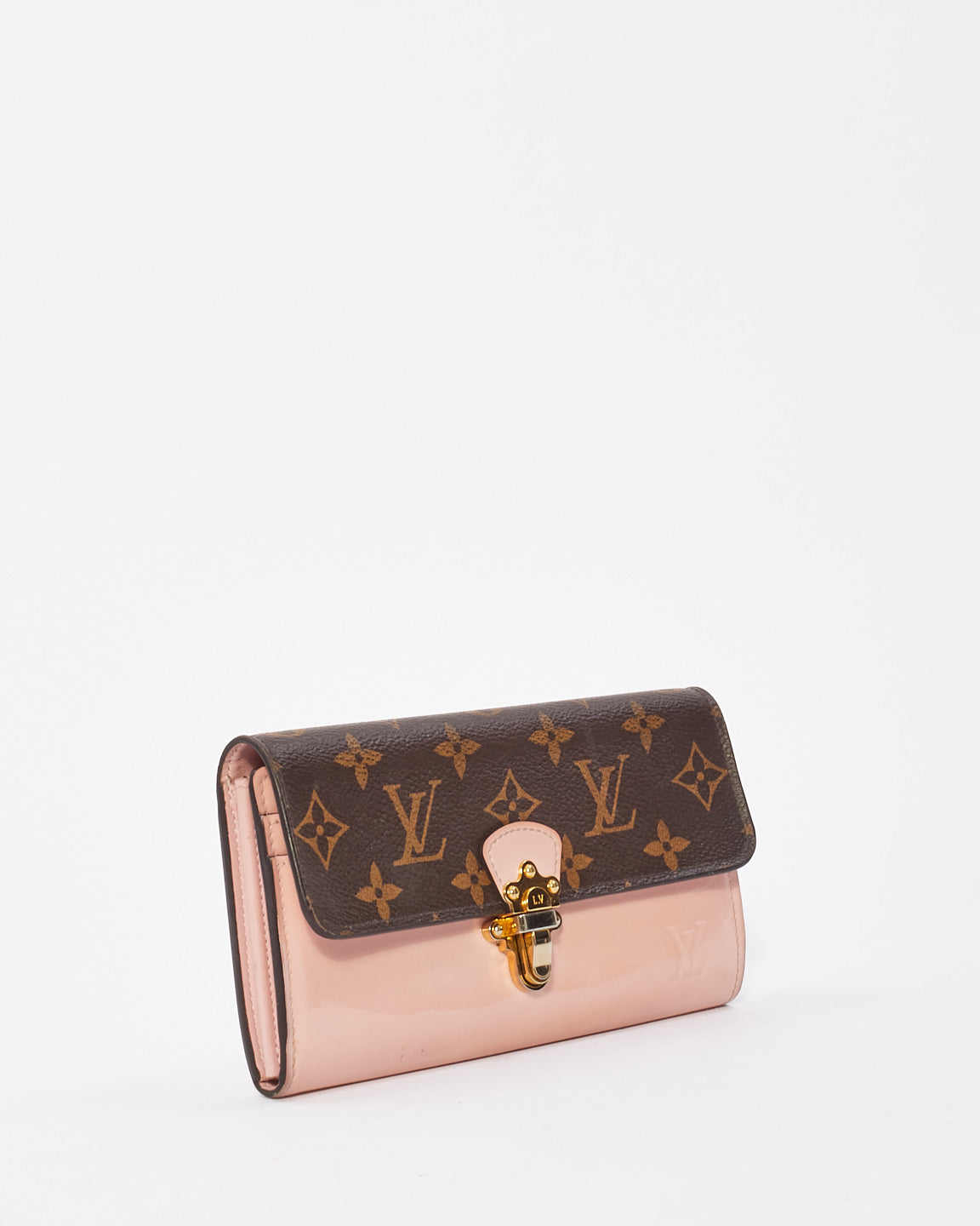 Louis Vuitton Monogram & Pink Vernis Canvas Cherrywood Long Wallet