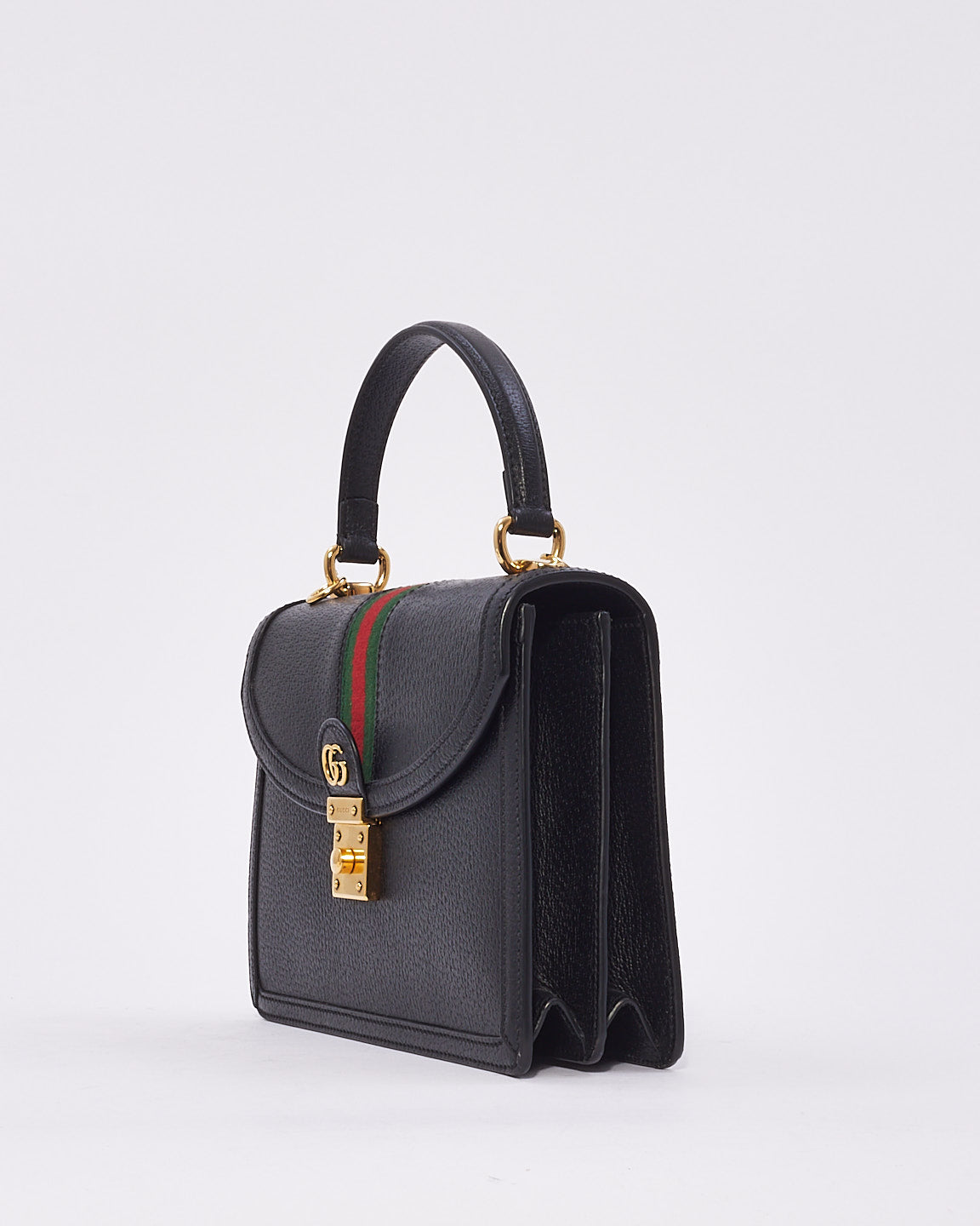 Gucci Black Leather Ophidia Small Top Handle