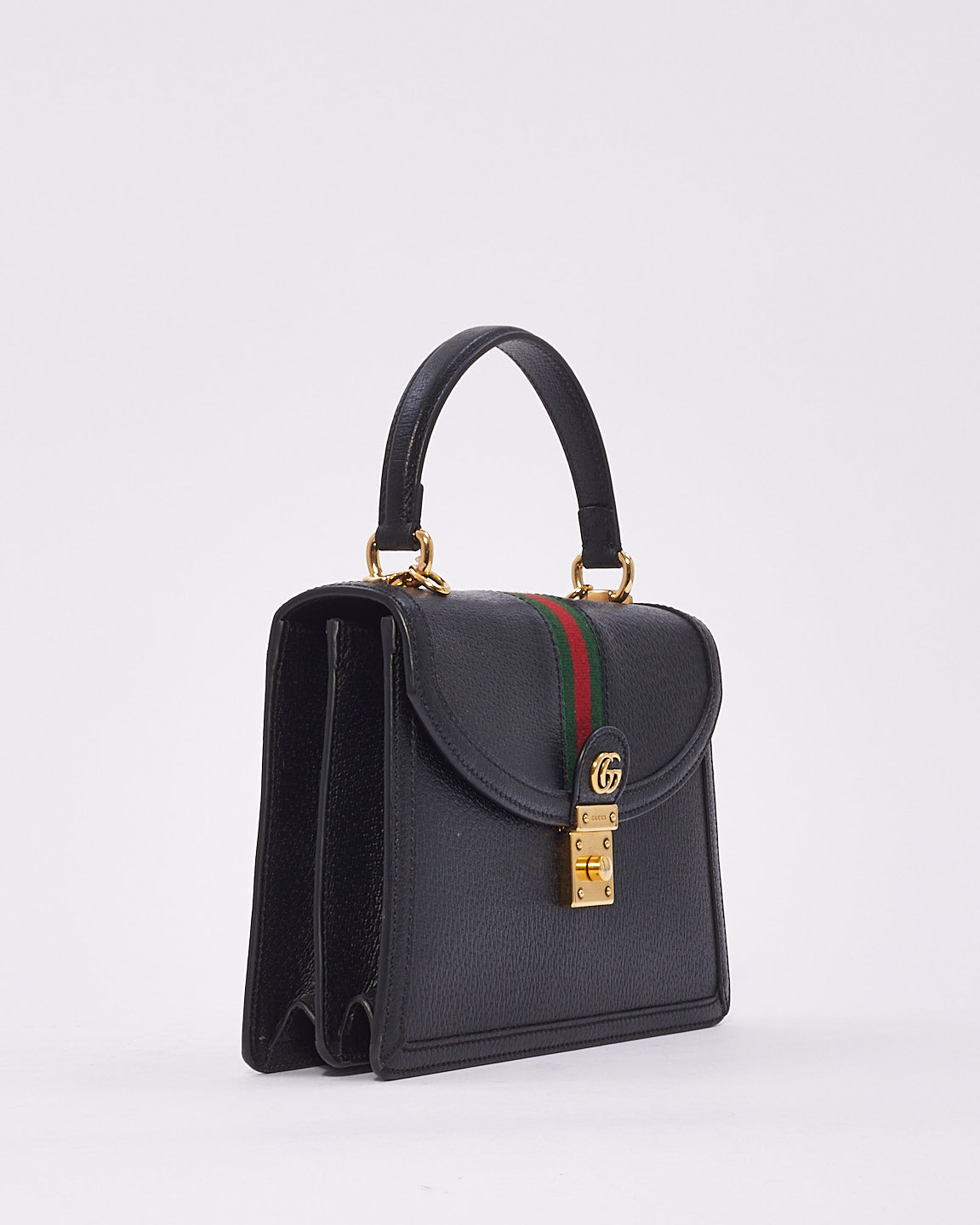 Gucci Black Leather Ophidia Small Top Handle