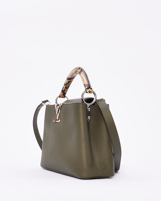 Capucines leather handbag Louis Vuitton Green in Leather - 37690681