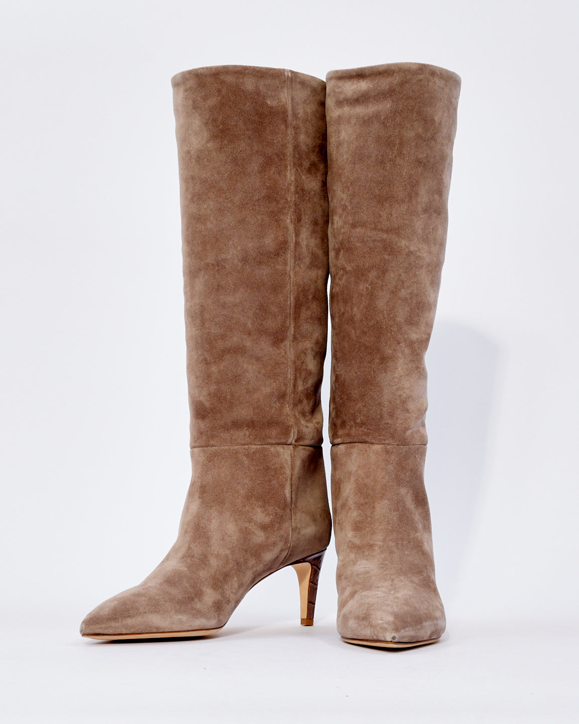 Paris Texas Taupe Suede Stiletto 60mm Boots - 38