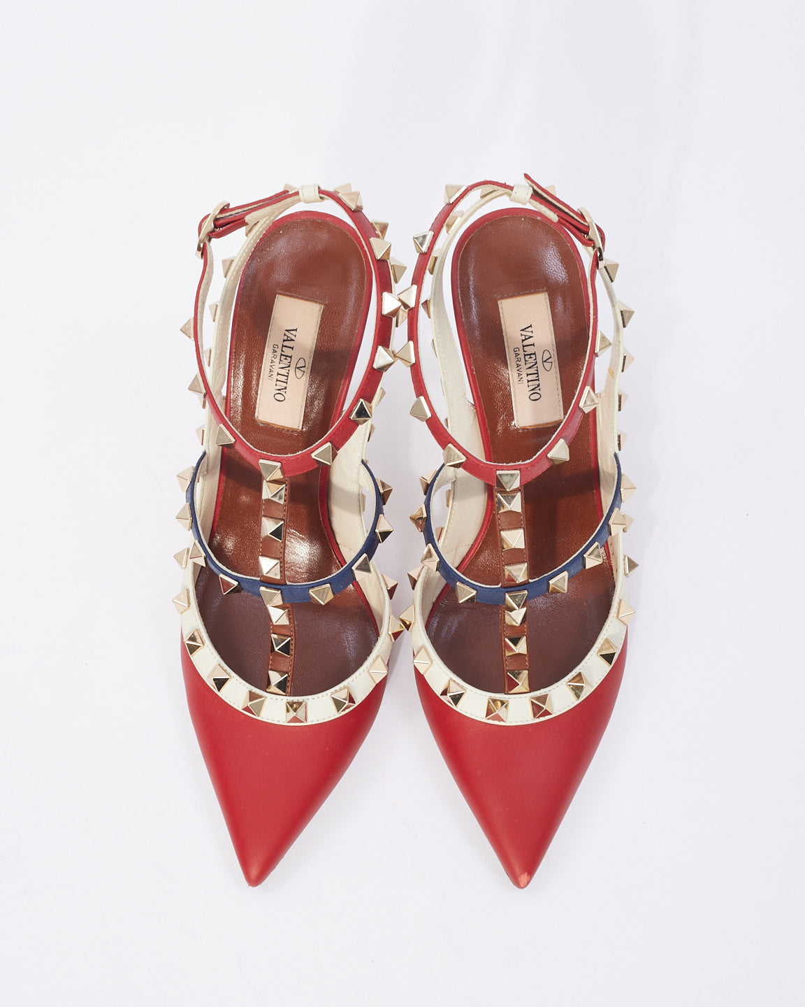 Valentino Red Rockstud Strap Sandal Heel - 37.5