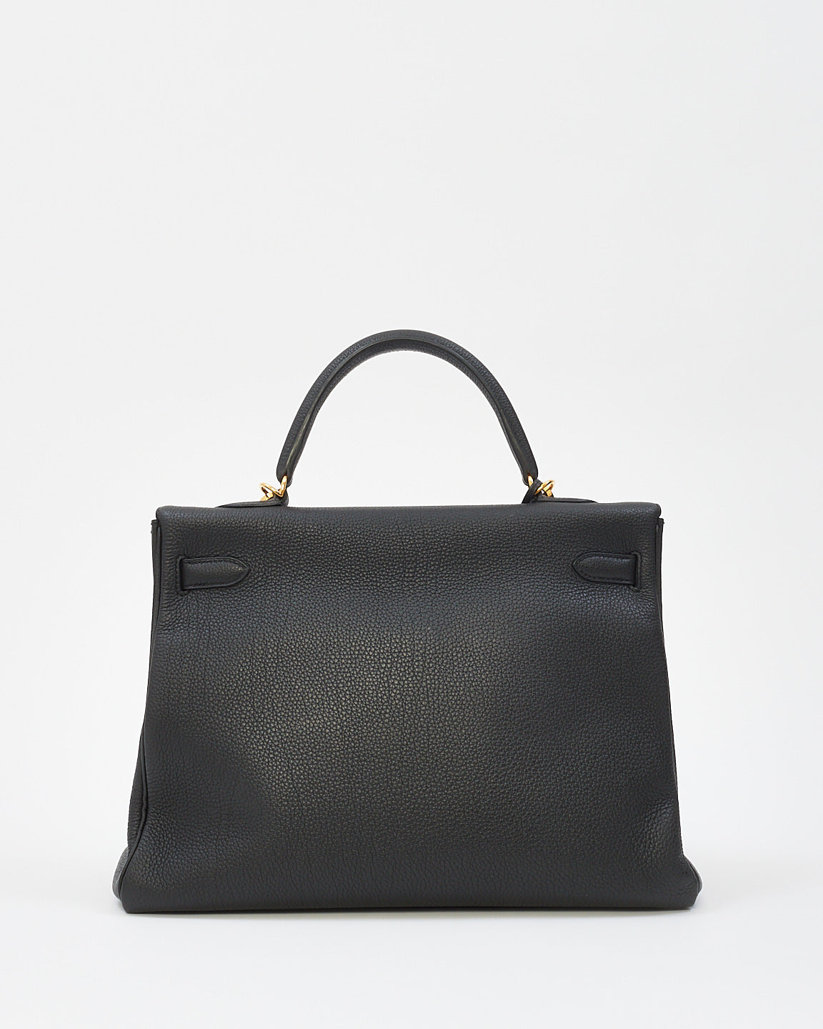 Hermès Black Togo Leather Kelly Retourne 35 with Gold Hardware