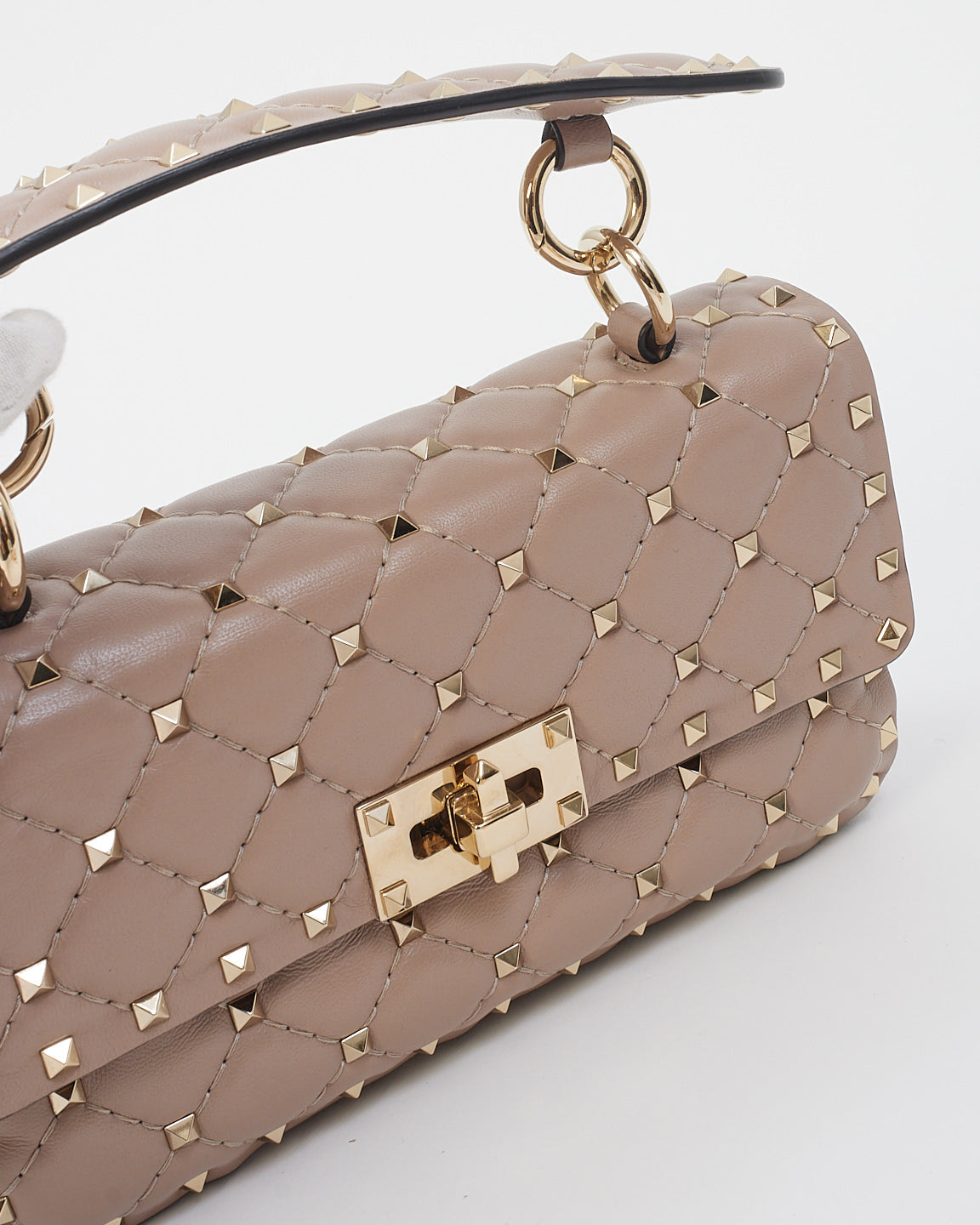 Valentino Dusty Pink Leather Rockstud Spike Small Shoulder Bag