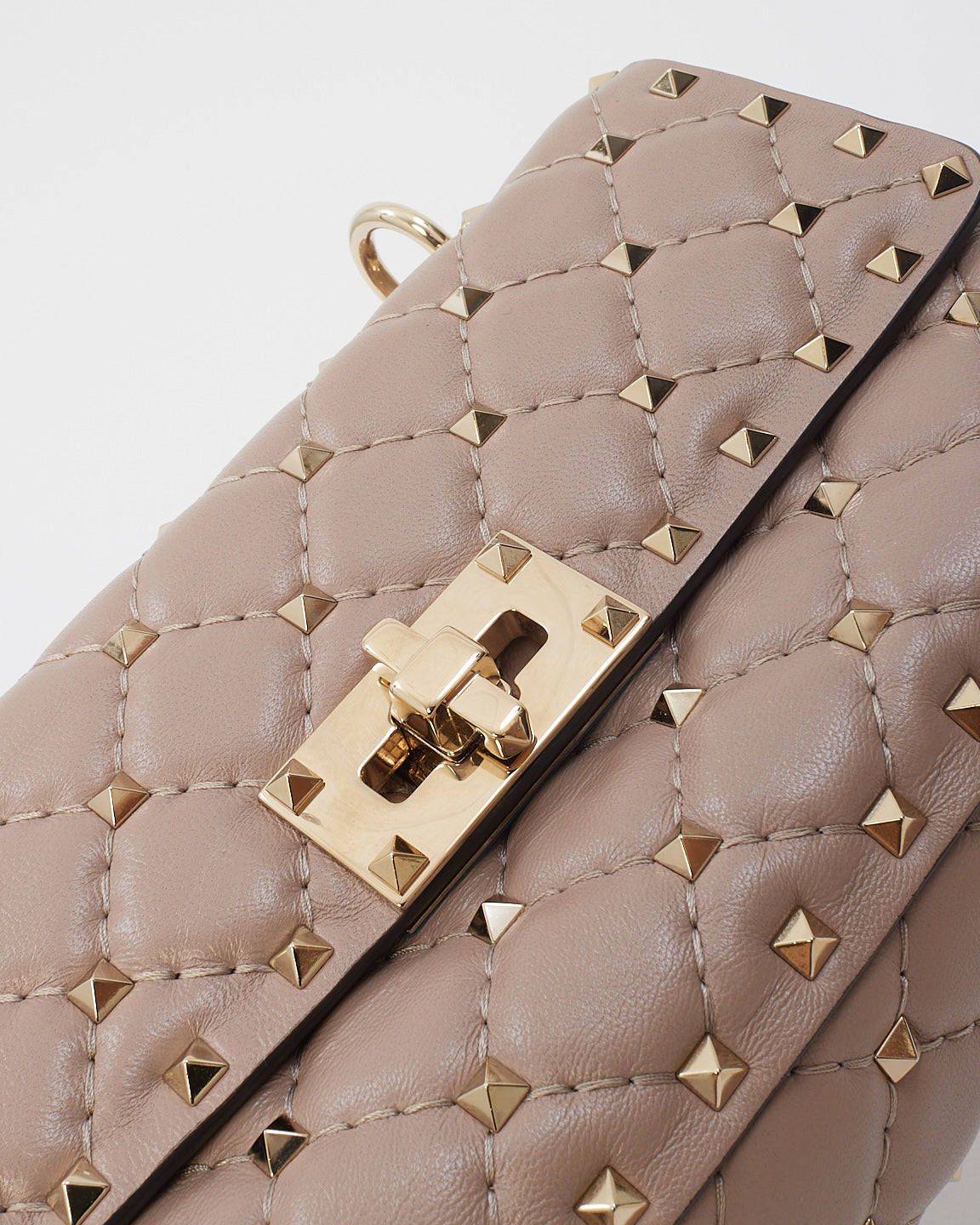 Valentino Dusty Pink Leather Rockstud Spike Small Shoulder Bag