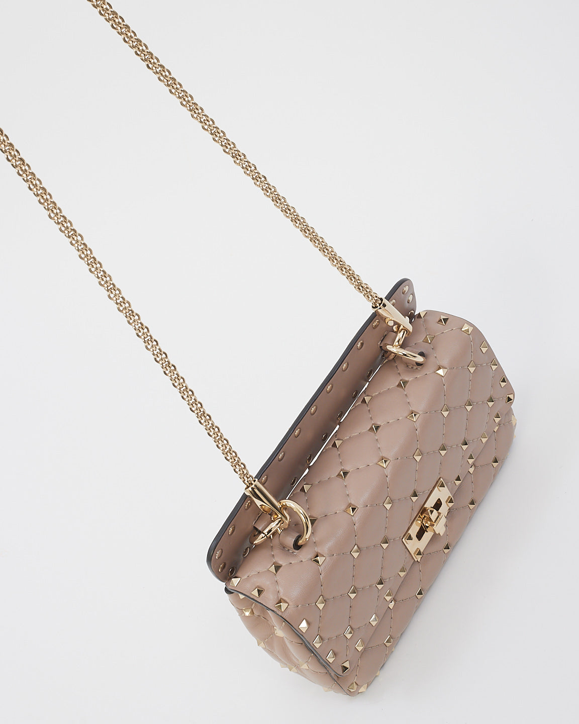 Valentino Dusty Pink Leather Rockstud Spike Small Shoulder Bag