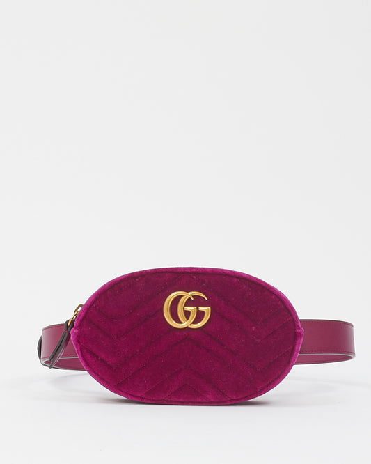 Sac ceinture Gucci en velours violet Marmont - 85/34