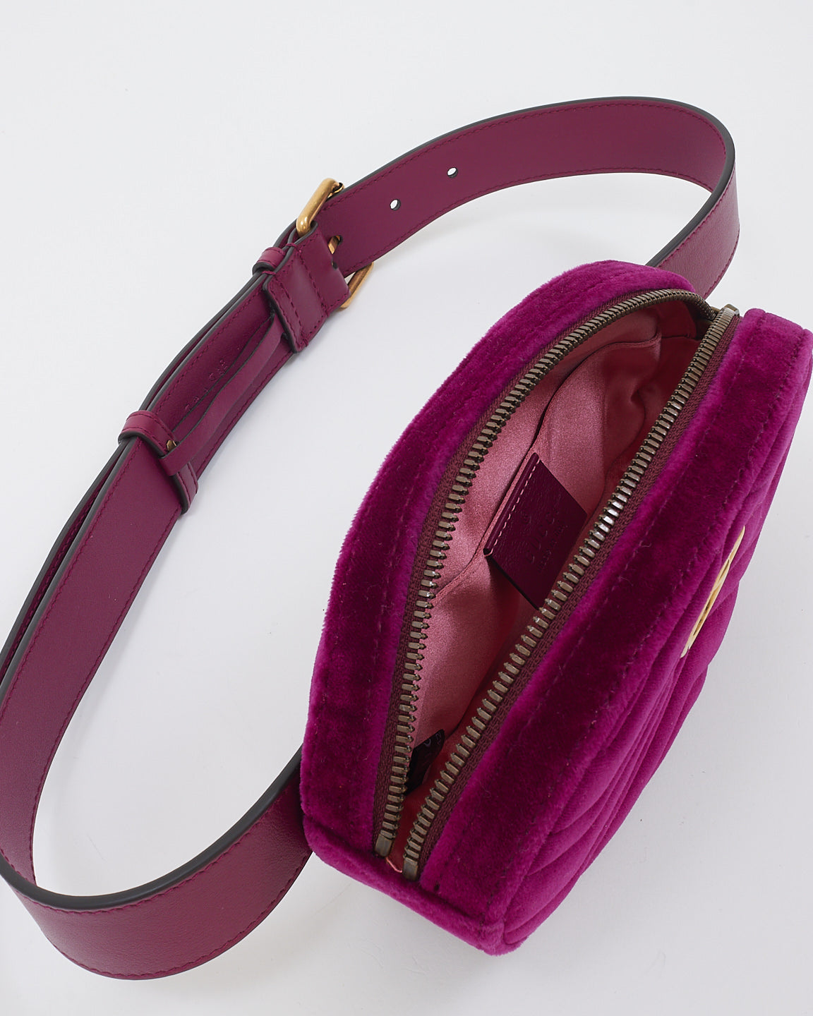 Gucci Purple Velvet Marmont Belt Bag - 85/34