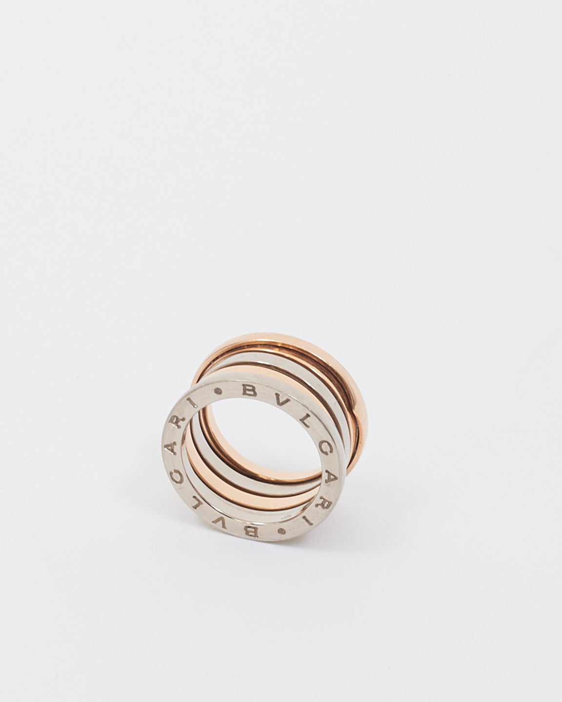 Bulgari Rose Gold & White Gold B Zero Ring - 53