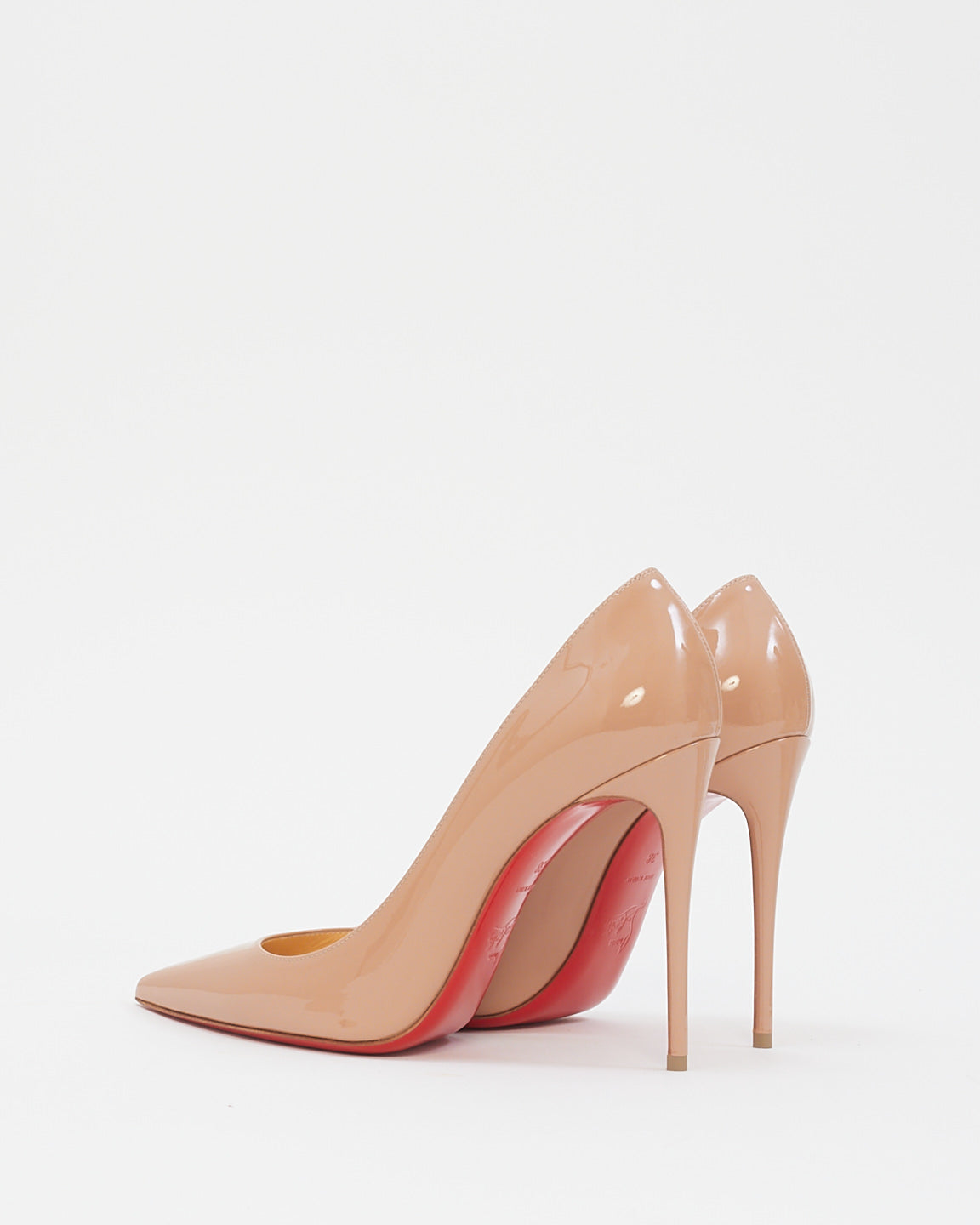 Christian Louboutin Beige Patent Leather Kate 100mm Pumps - 38