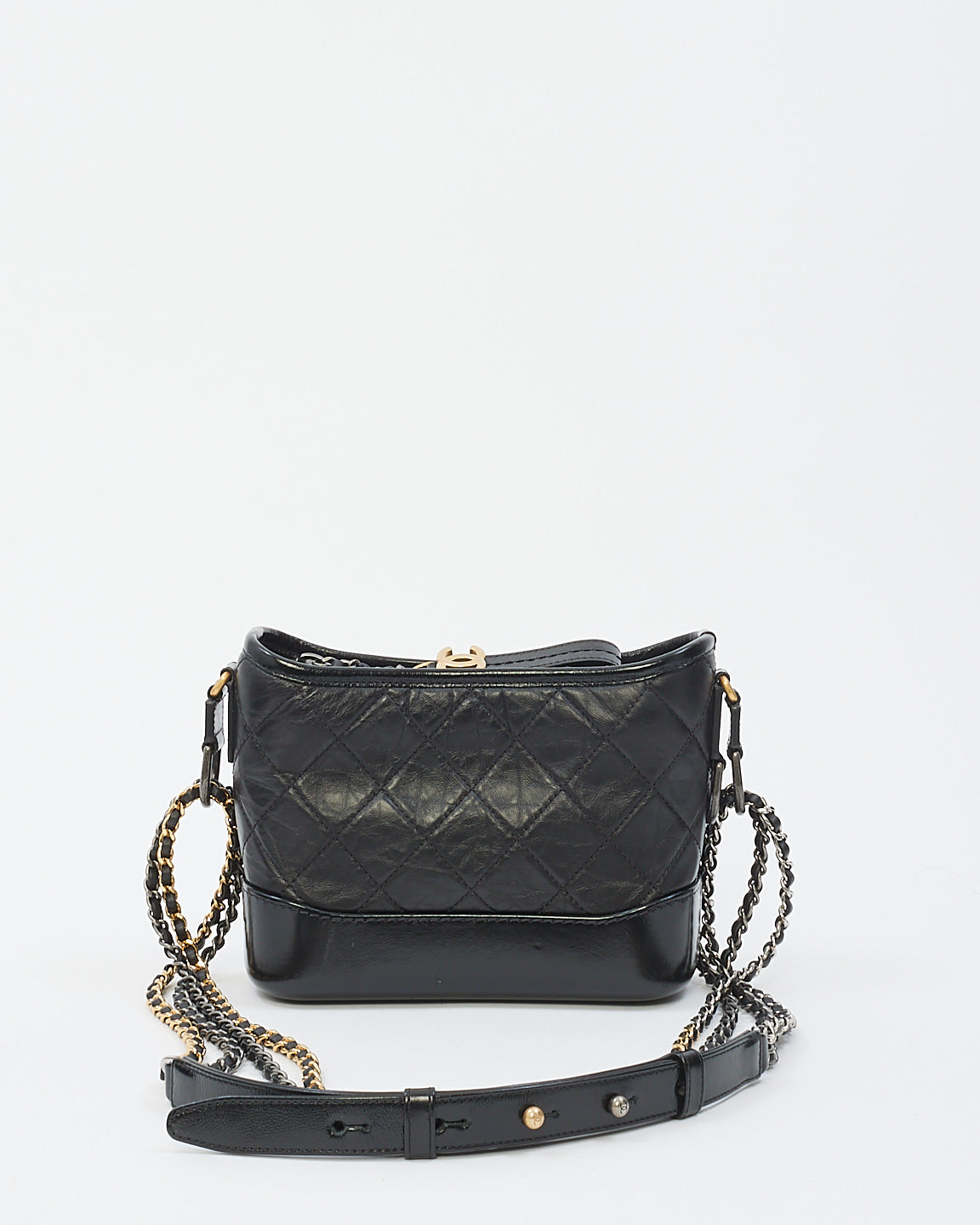 Buy Chanel Black Aged Calfskin Small Hobo Gabrielle Bag - Authenticated ...