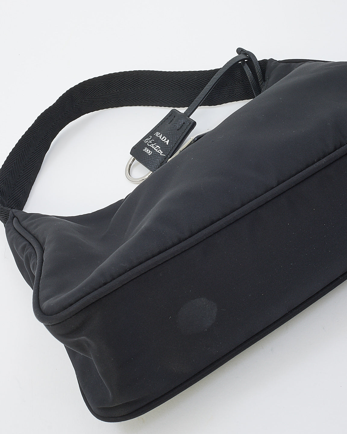 Prada Black Nylon Re-edition 2000 Mini Hobo Shoulder Bag