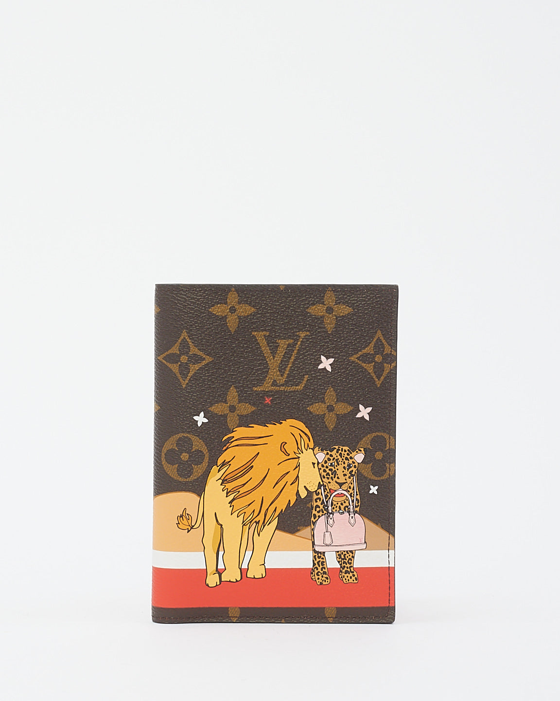 Louis Vuitton Monogram Canvas Lion & Cheetah Christmas 2018 Passport Cover