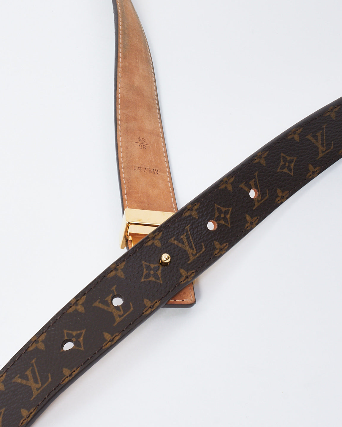 Louis Vuitton Monogram Canvas 20mm Initial Belt - 85/35