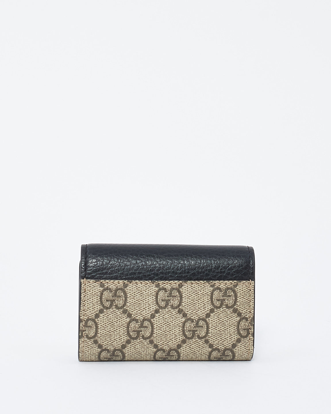 Gucci Black Leather & GG Monogram Canvas 6 Key Holder