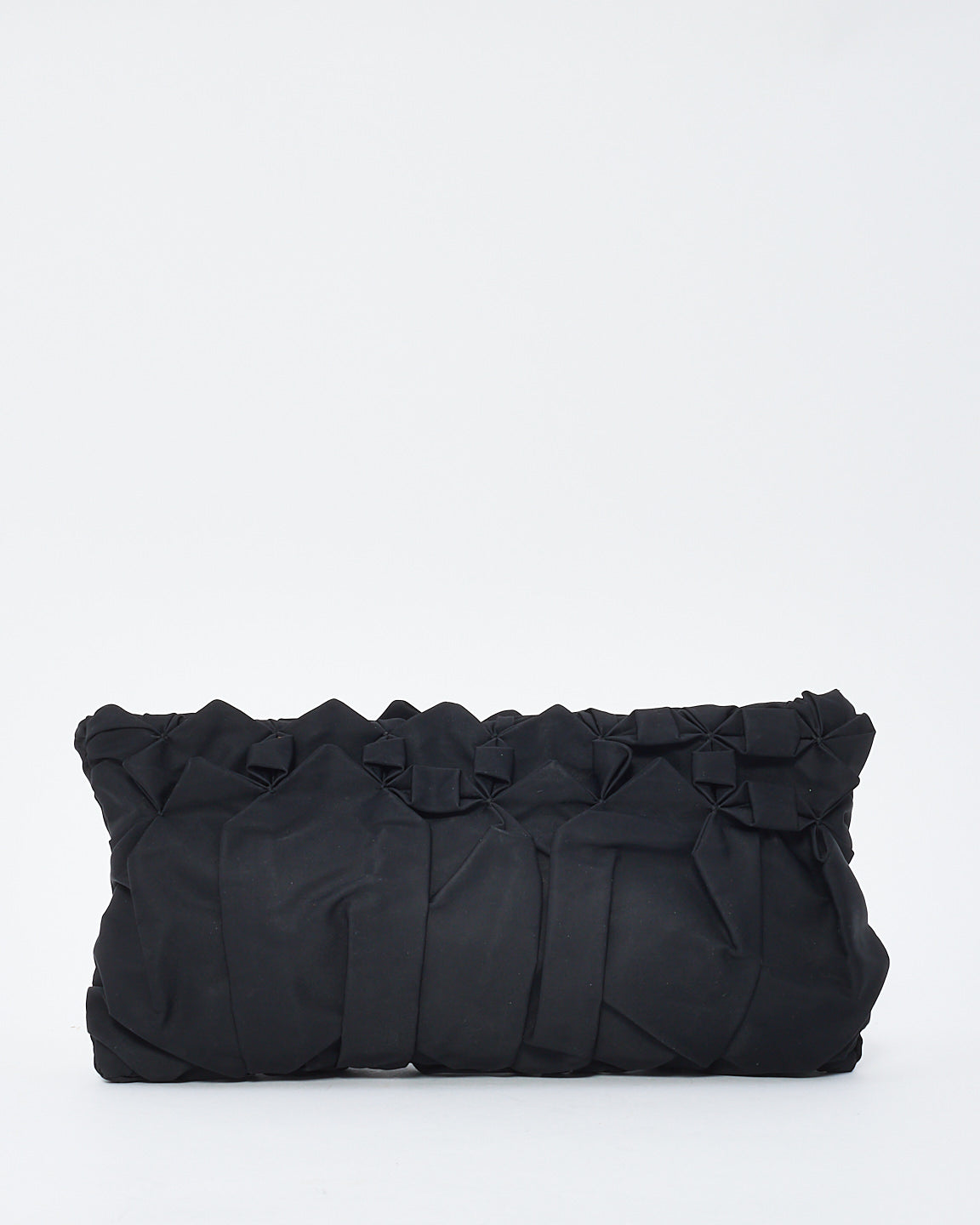 Prada Black Ruffle Nylon Pouch