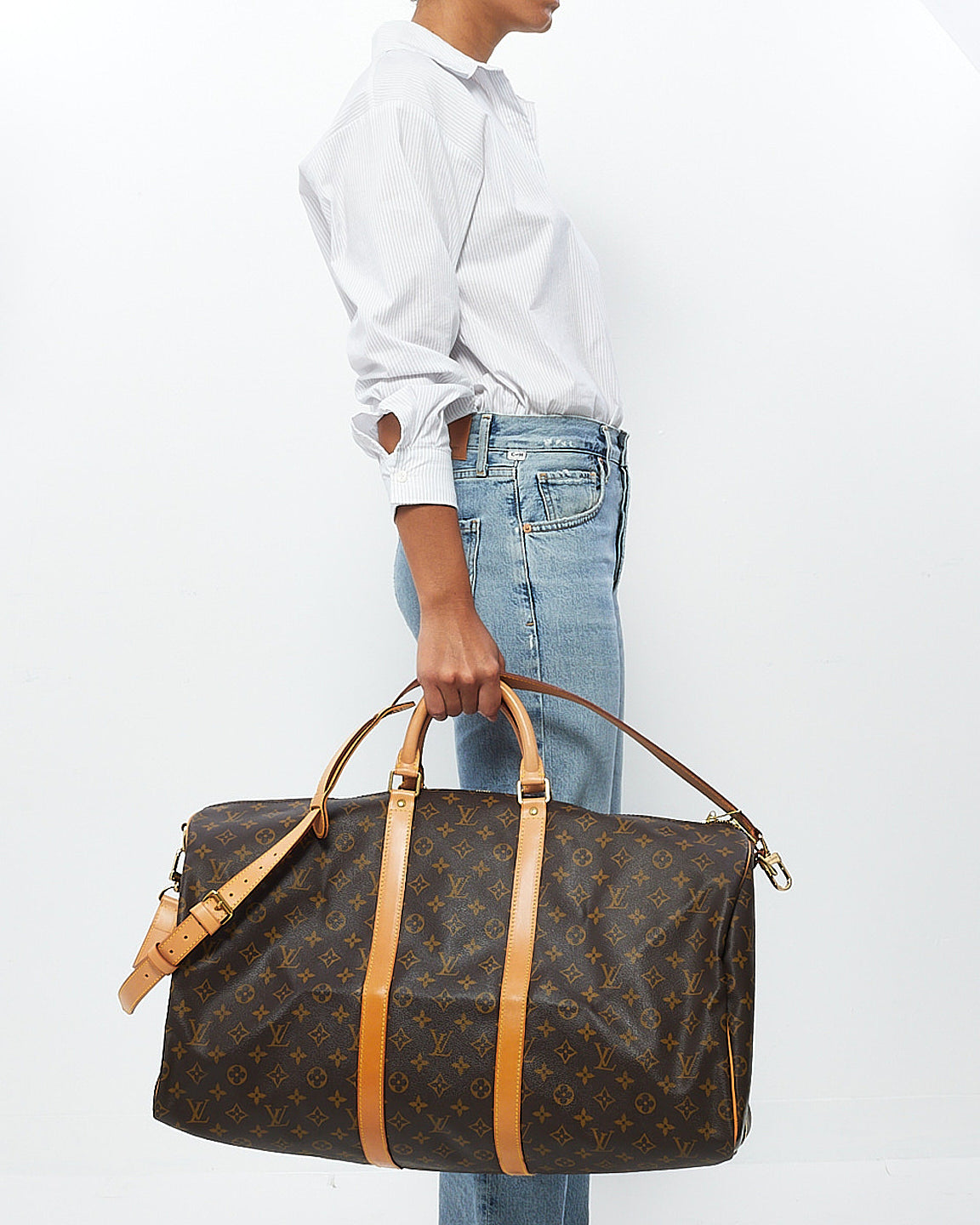 Louis Vuitton Monogram Canvas Keepall Bandoulière 55 Bag