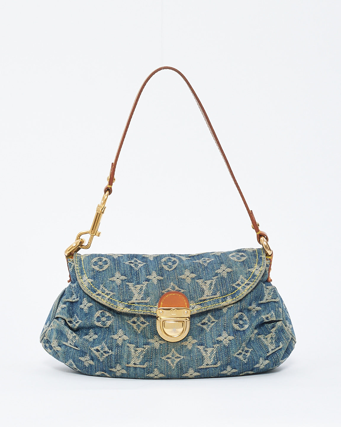 Louis Vuitton Monogram Denim Mini Sac à bandoulière plissé