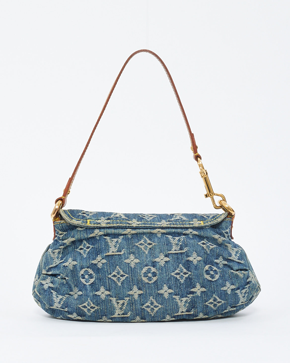 Louis Vuitton Monogram Denim Mini Sac à bandoulière plissé