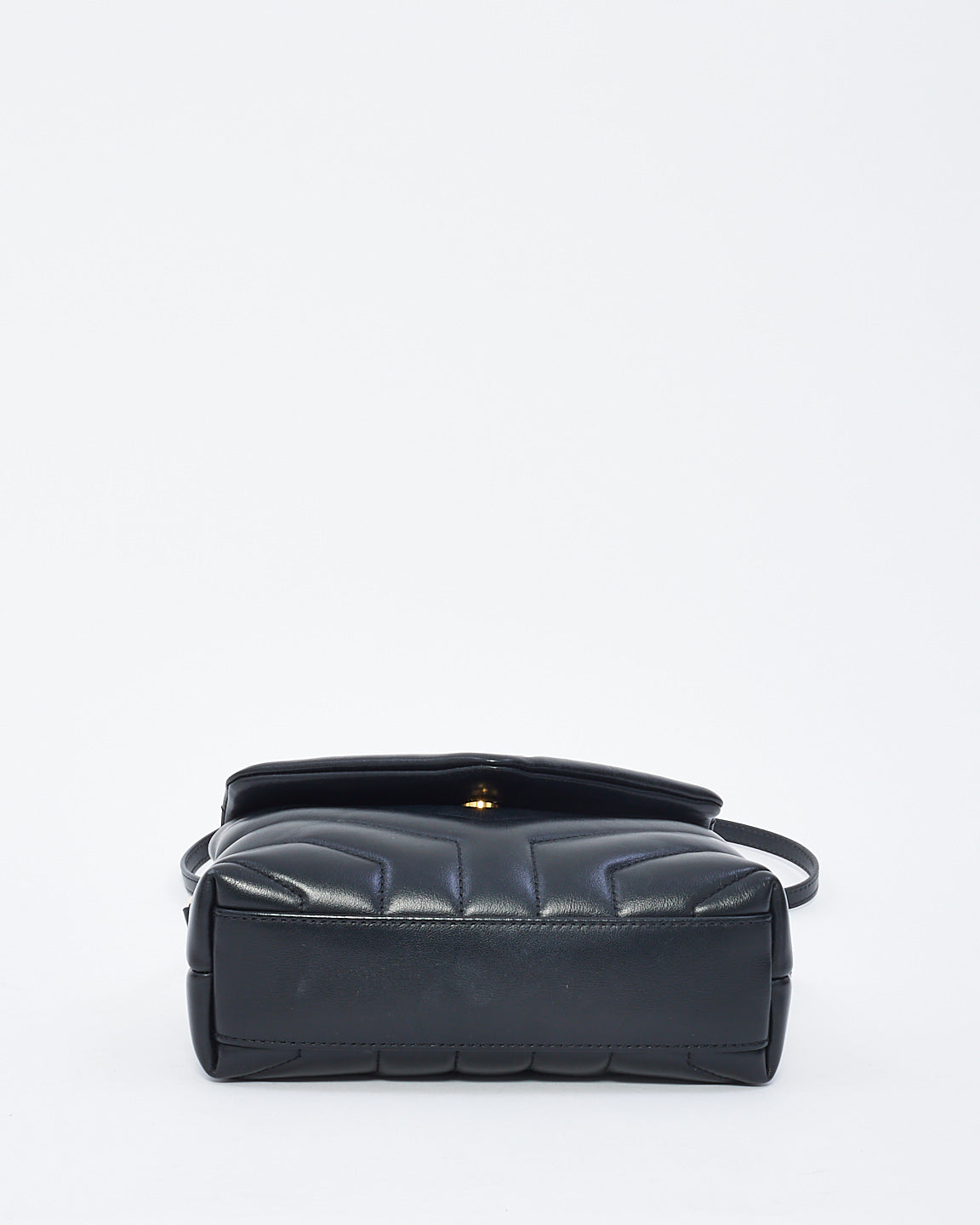 Saint Laurent Black Y Quilted Leather Toy Loulou Crossbody Bag with Gold Hardware