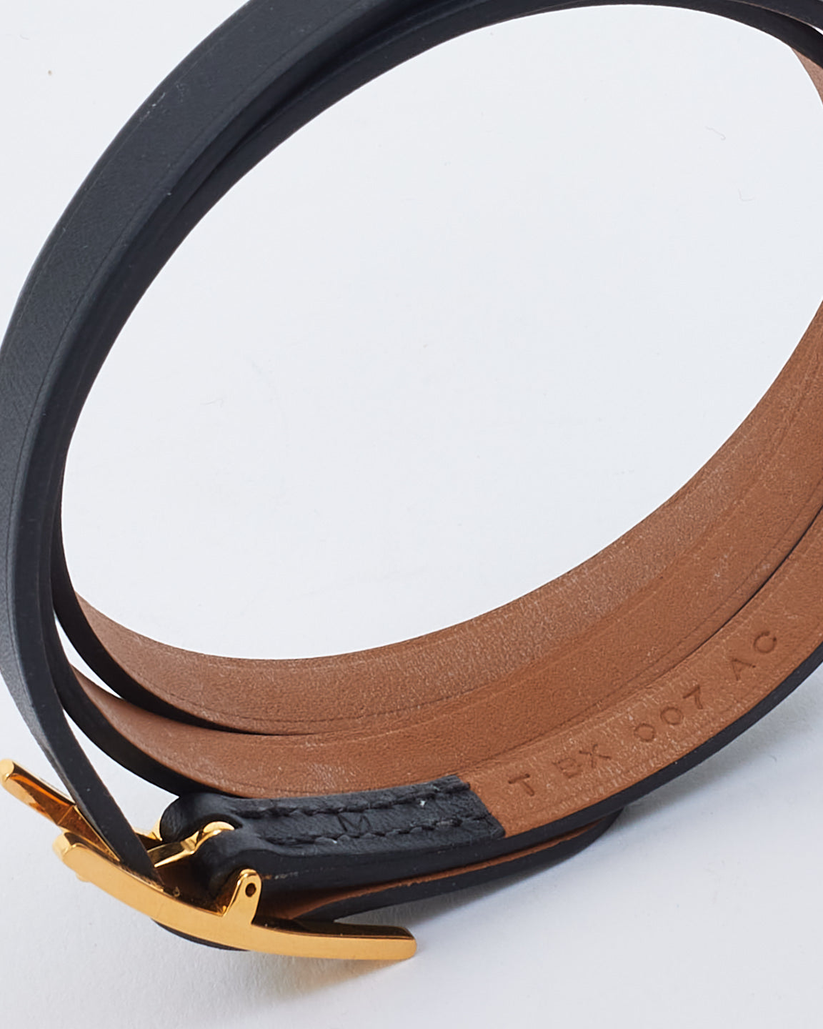 Hermès Black Leather Hapi 3 Bracelet Bracelet GHW - Size M