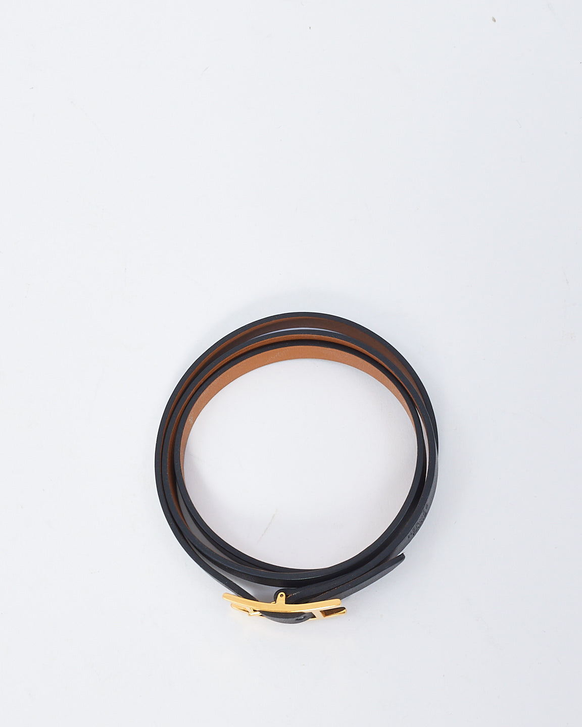 Hermès Black Leather Hapi 3 Bracelet Bracelet GHW - Size M