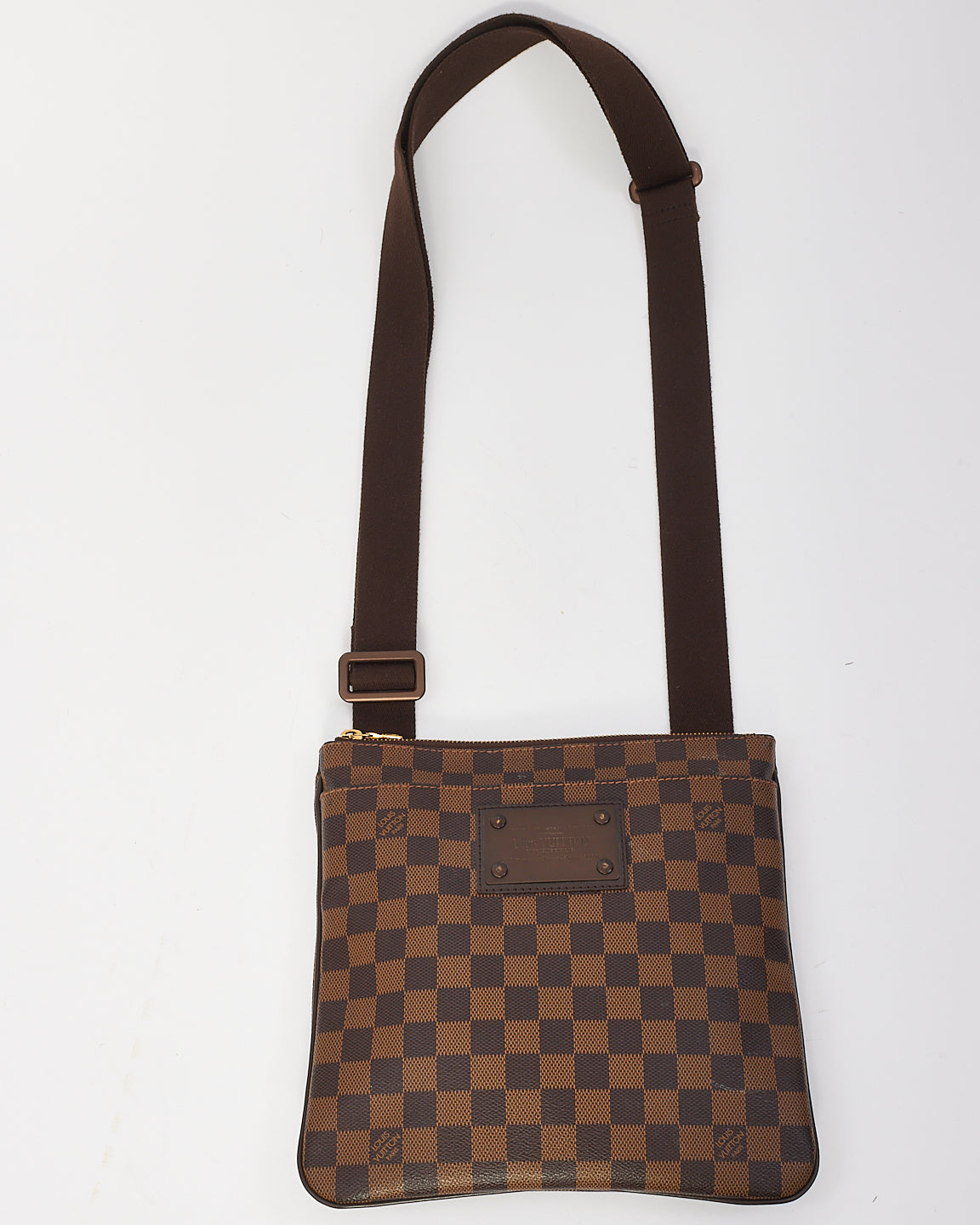 Louis Vuitton Damier Ebene Canvas Brooklyn Flat Pochette Crossbody Bag