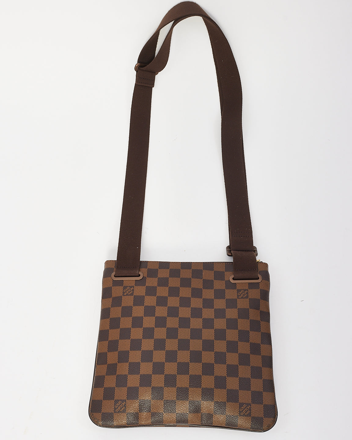 Louis Vuitton Damier Ebene Canvas Brooklyn Flat Pochette Crossbody Bag