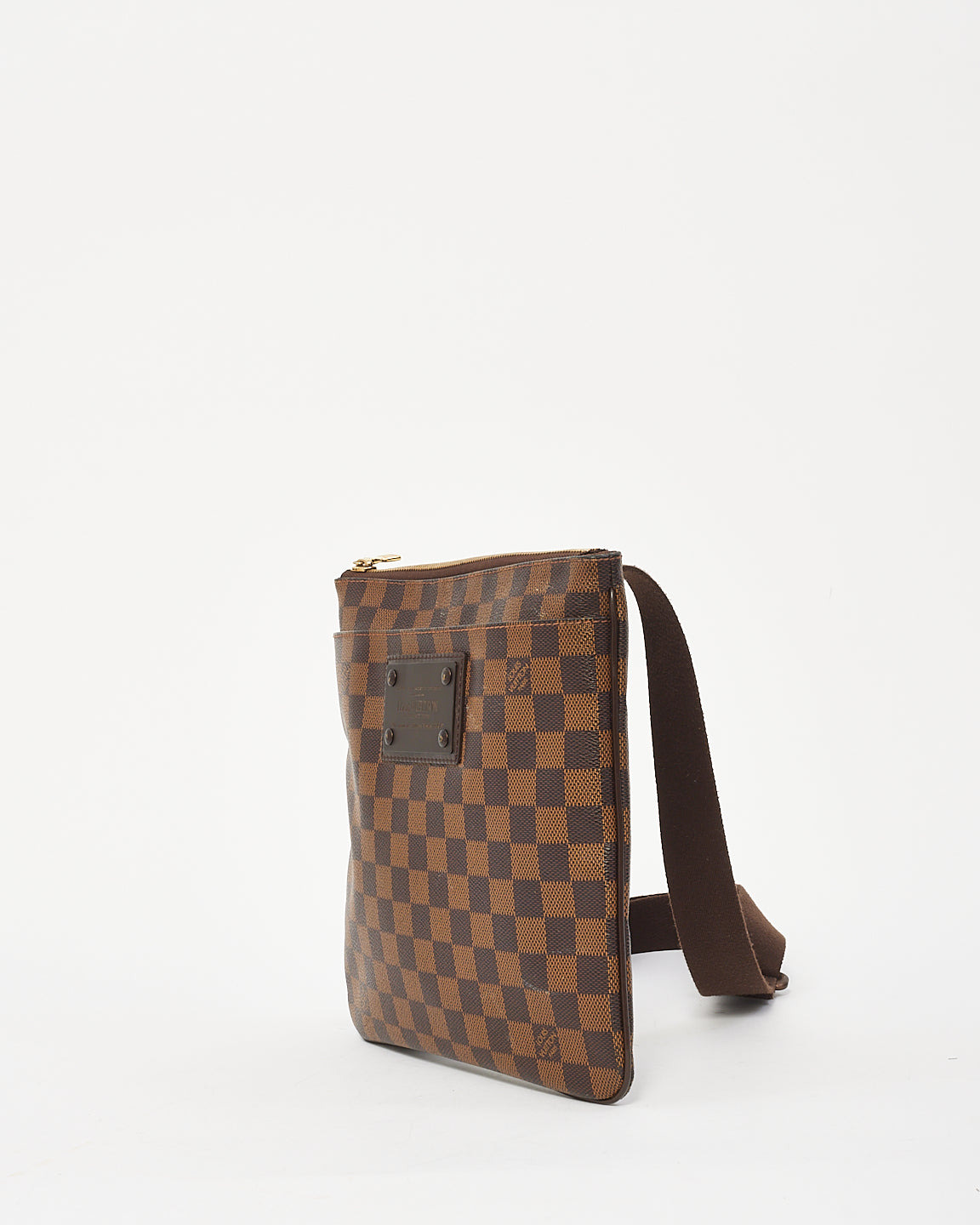 Louis Vuitton Damier Ebene Canvas Brooklyn Flat Pochette Crossbody Bag