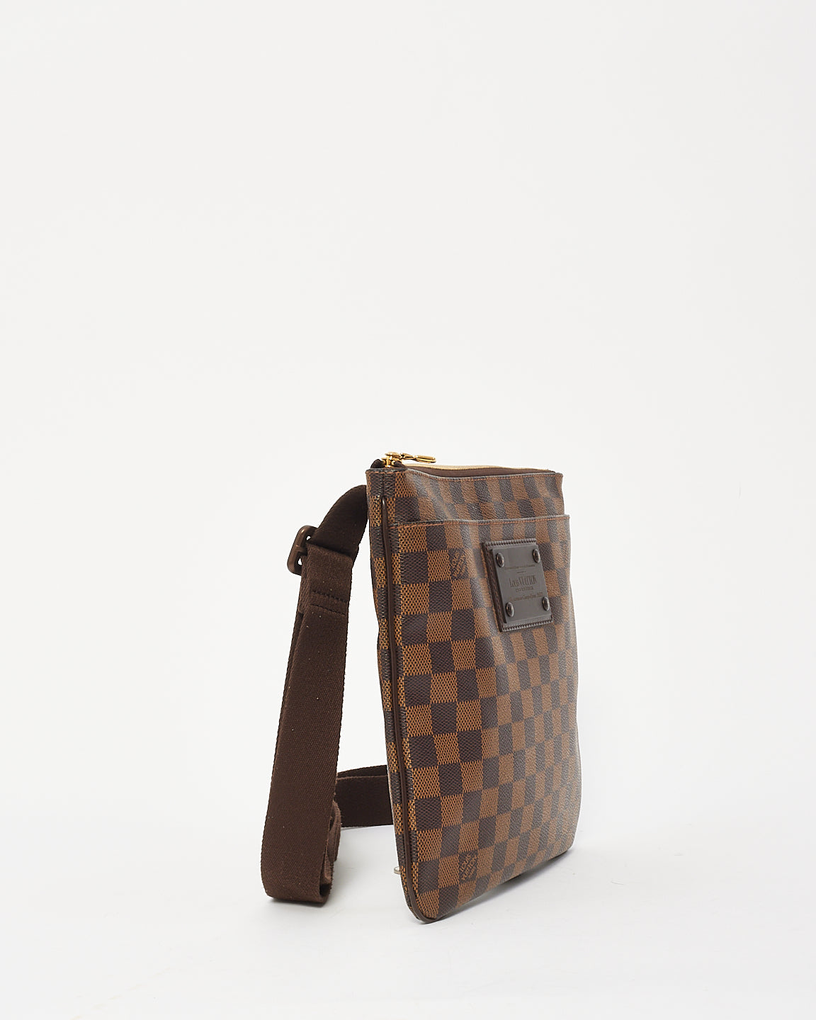 Louis Vuitton Damier Ebene Canvas Brooklyn Flat Pochette Crossbody Bag