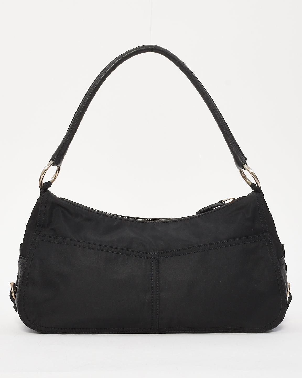 Prada Black Nylon Double Pocket Shoulder Bag