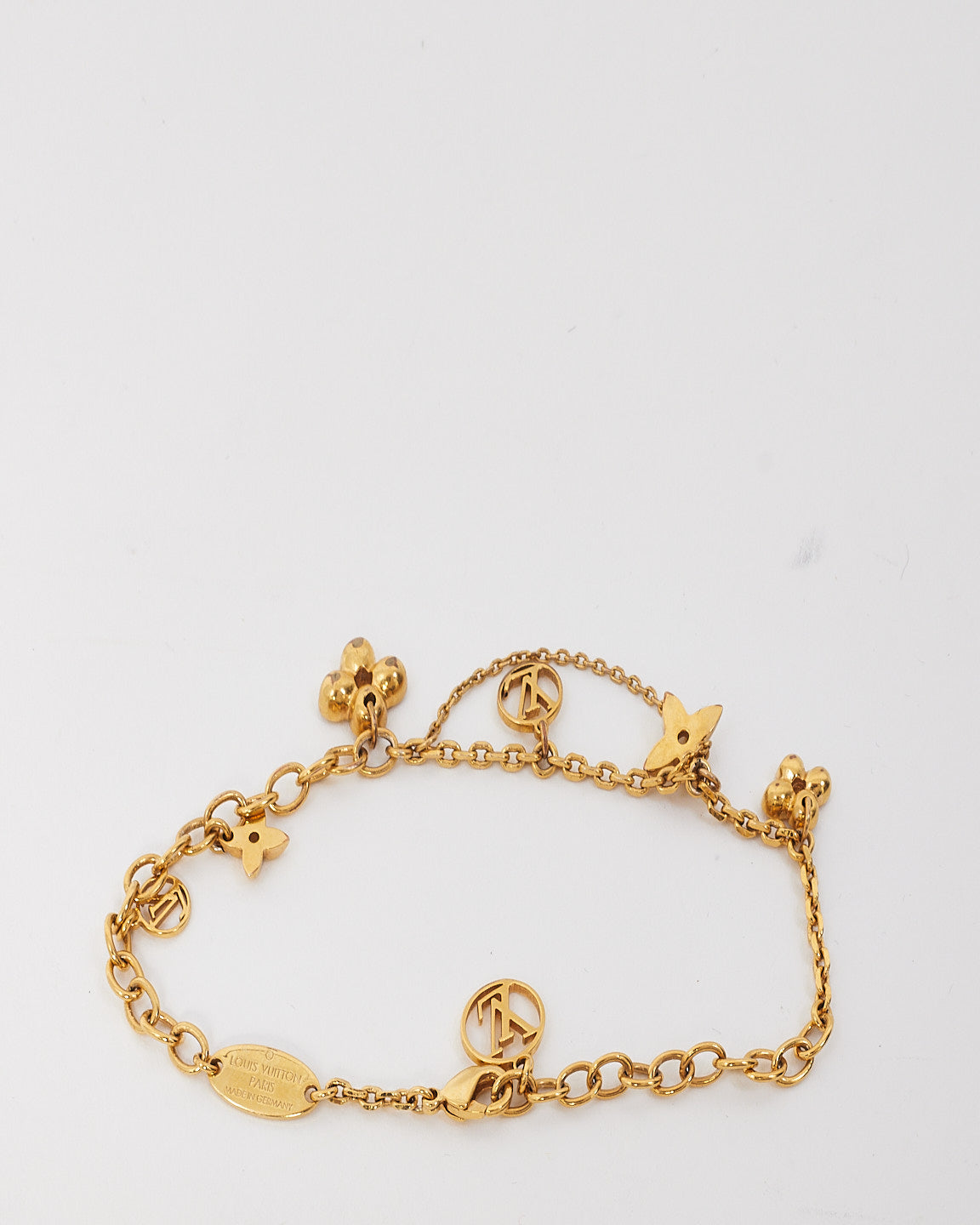 Louis Vuitton Gold Coloured Metal Charm Bracelet