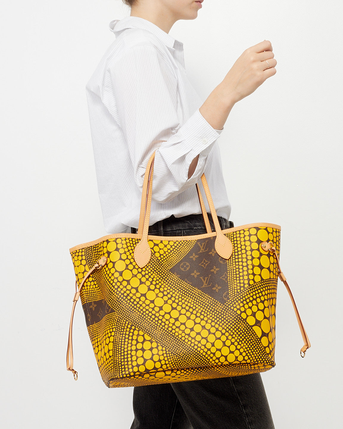 Louis Vuitton x Yayoi Kusama Yellow Monogram Waves Neverfull PM Tote