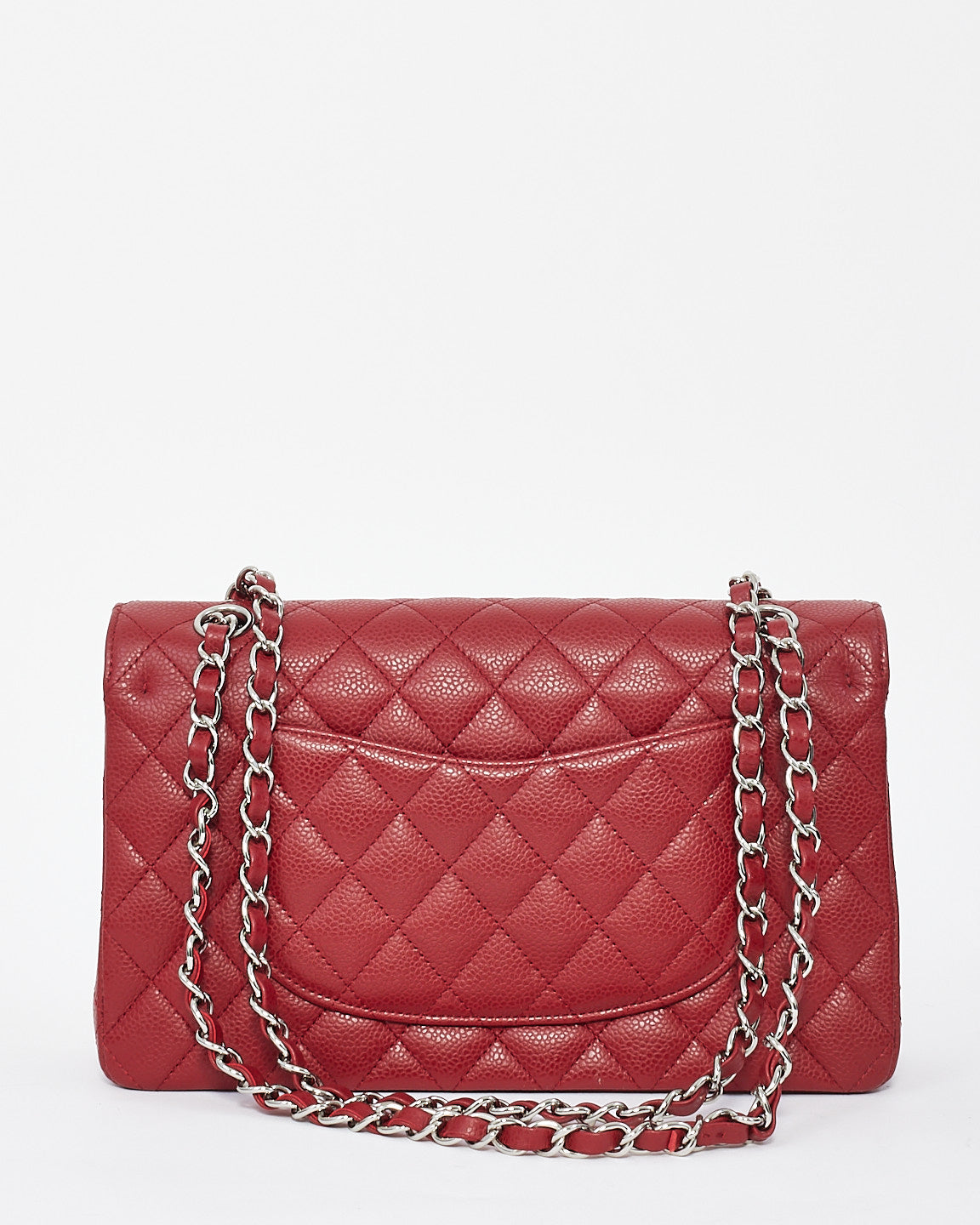 Chanel Burgundy Red Caviar Leather Medium Classic Flap with SHW