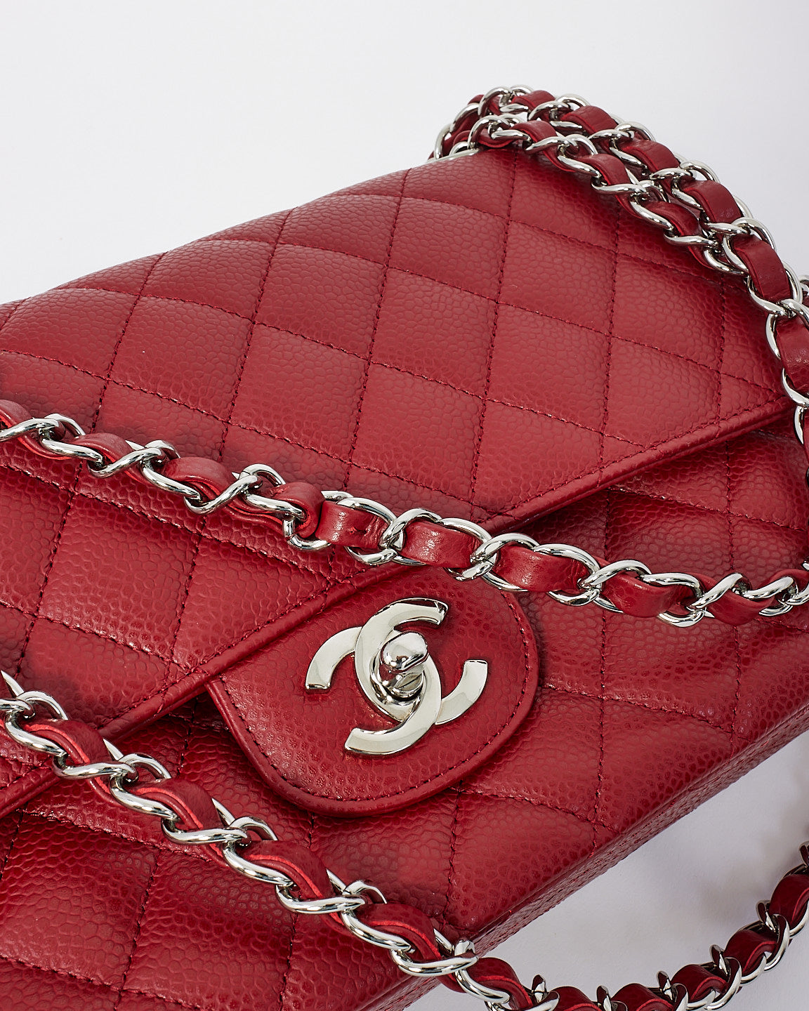 Chanel Burgundy Red Caviar Leather Medium Classic Flap with SHW