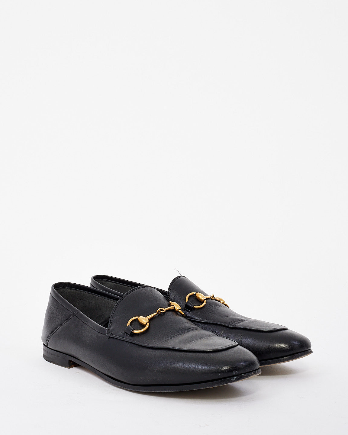 Gucci Black Leather Horsebit Loafers - 38