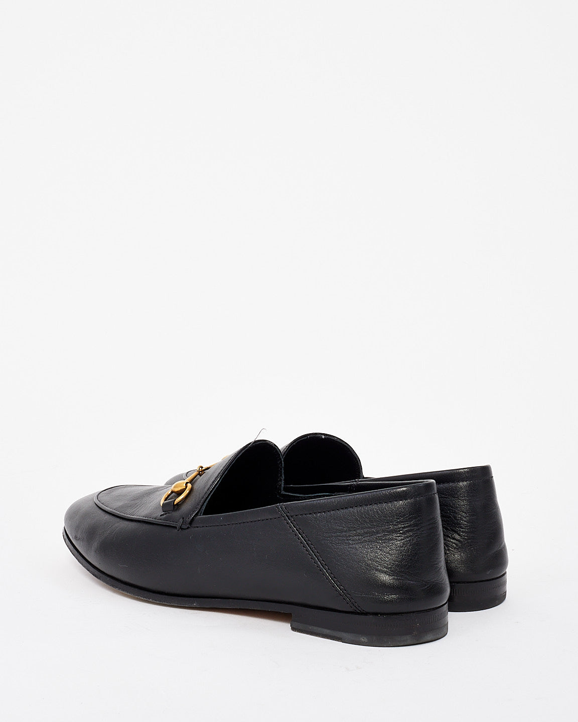 Gucci Black Leather Horsebit Loafers - 38