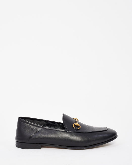 Gucci Black Leather Horsebit Loafers - 38