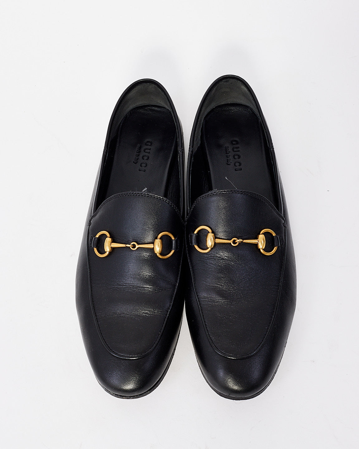 Gucci Black Leather Horsebit Loafers - 38