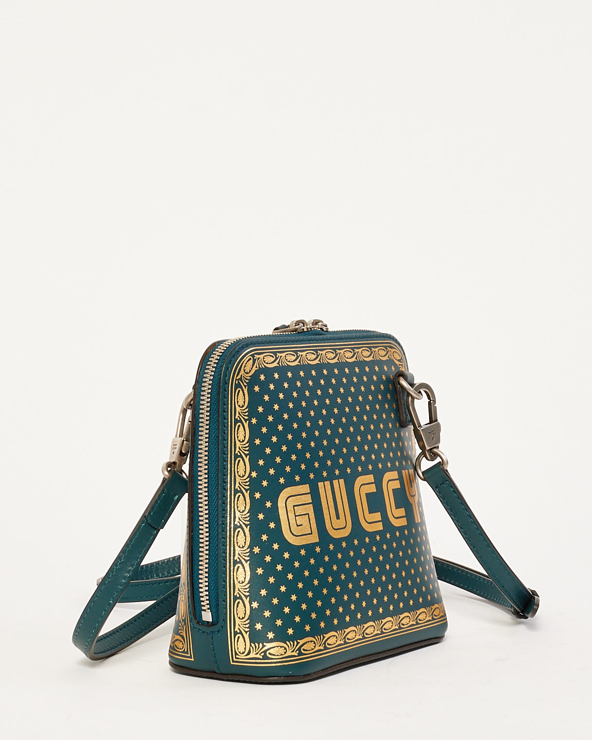 Gucci Blue Leather x Sega Stars Mini Dome Bag