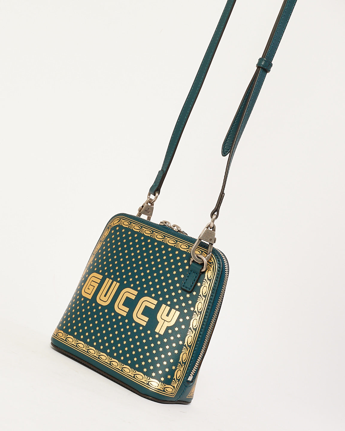 Gucci Blue Leather x Sega Stars Mini Dome Bag