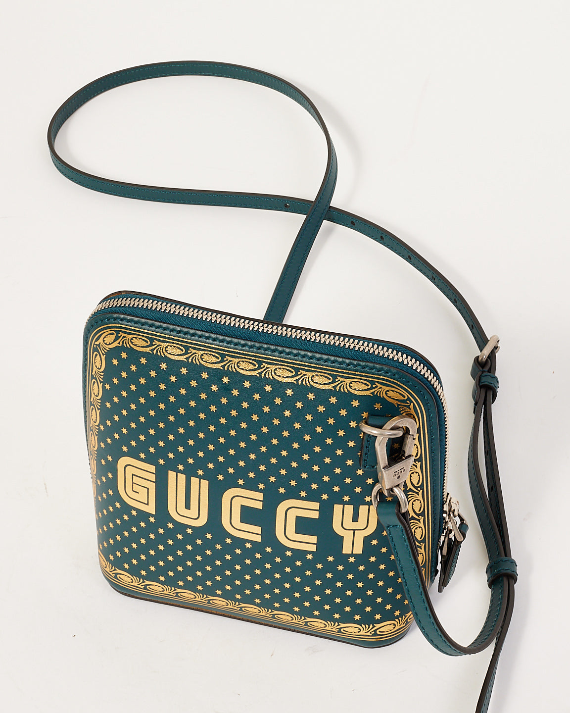 Gucci Blue Leather x Sega Stars Mini Dome Bag