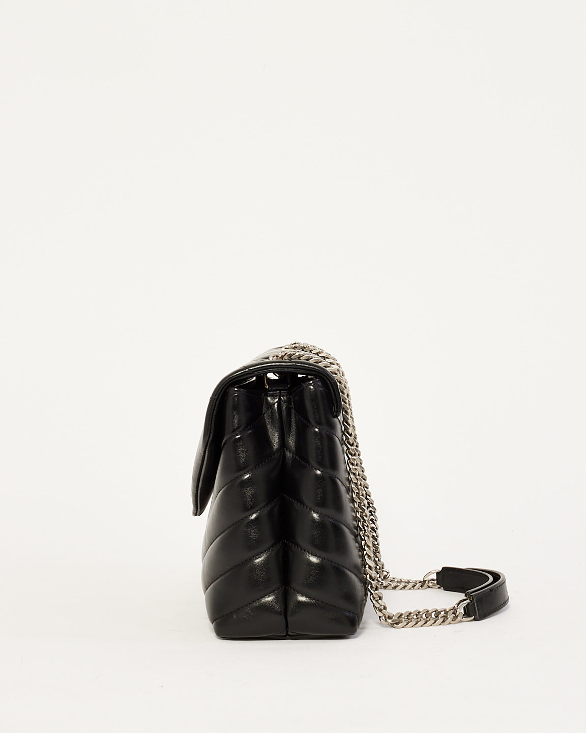 Saint Laurent Black Y Quilted Leather Small Lou Lou Shoulder Bag SHW