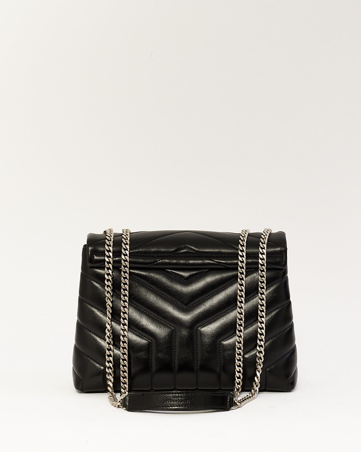 Saint Laurent Black Y Quilted Leather Small Lou Lou Shoulder Bag SHW