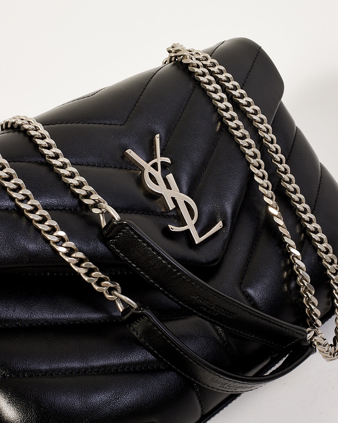 Saint Laurent Black Y Quilted Leather Small Lou Lou Shoulder Bag SHW