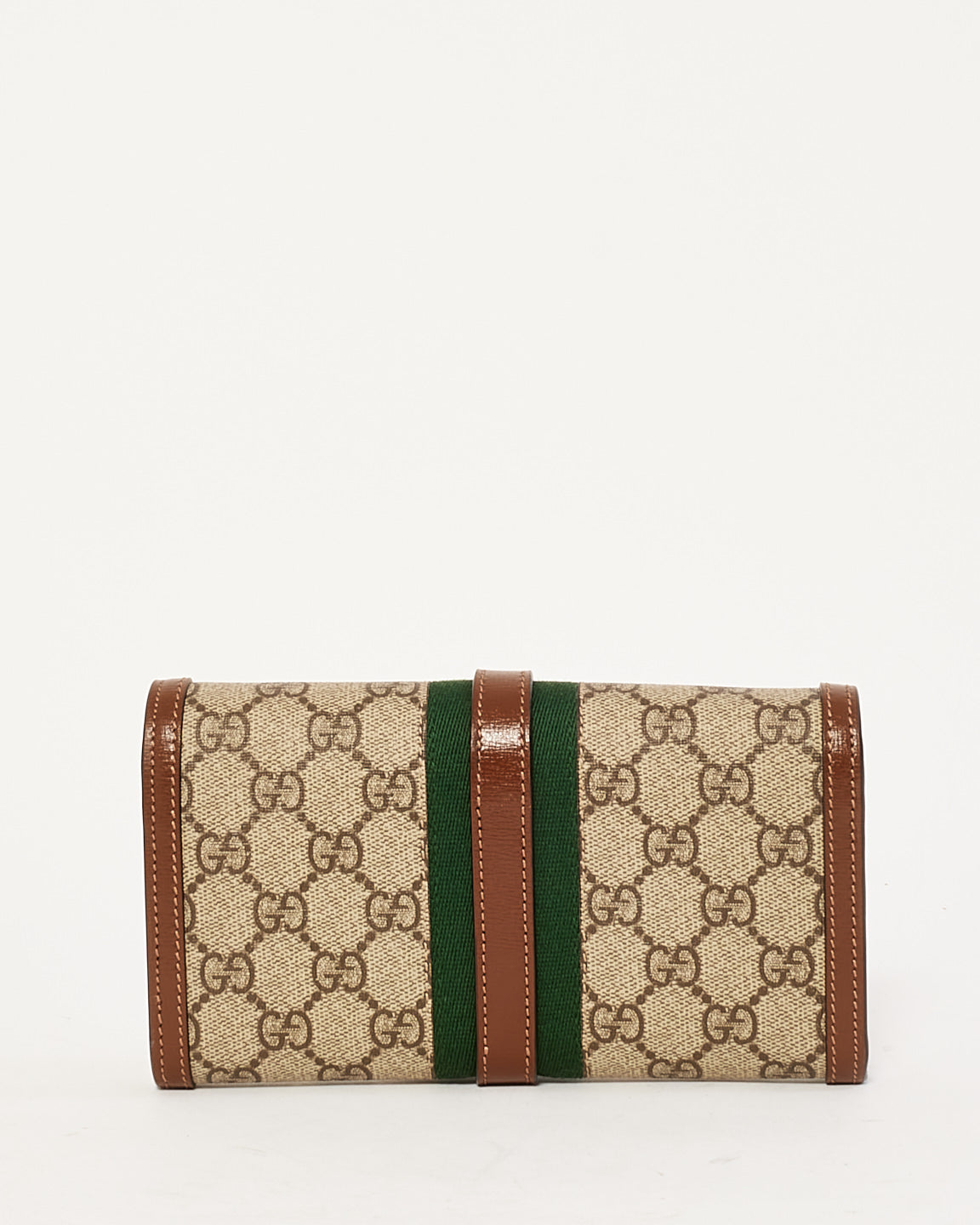 Gucci Brown Canvas Jackie 1961 Chain Wallet