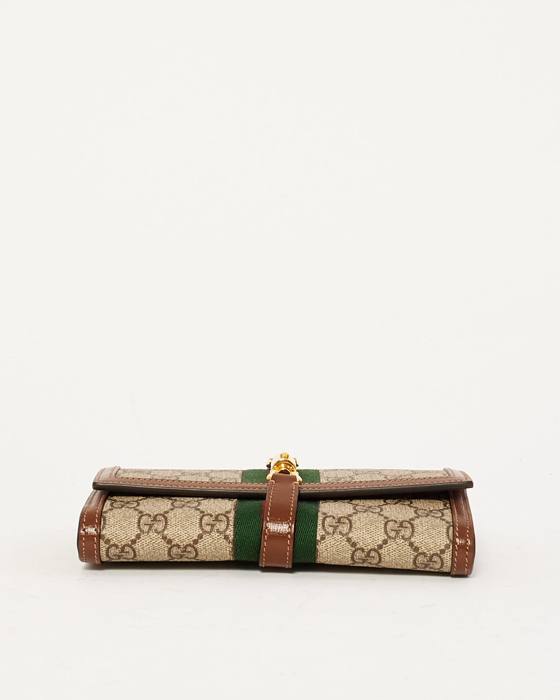 Gucci Brown Canvas Jackie 1961 Chain Wallet