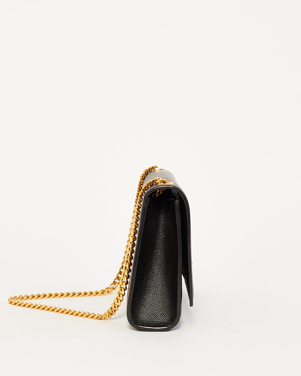 Saint Laurent Black Grain de Poudre Embossed Leather Small Kate Bag