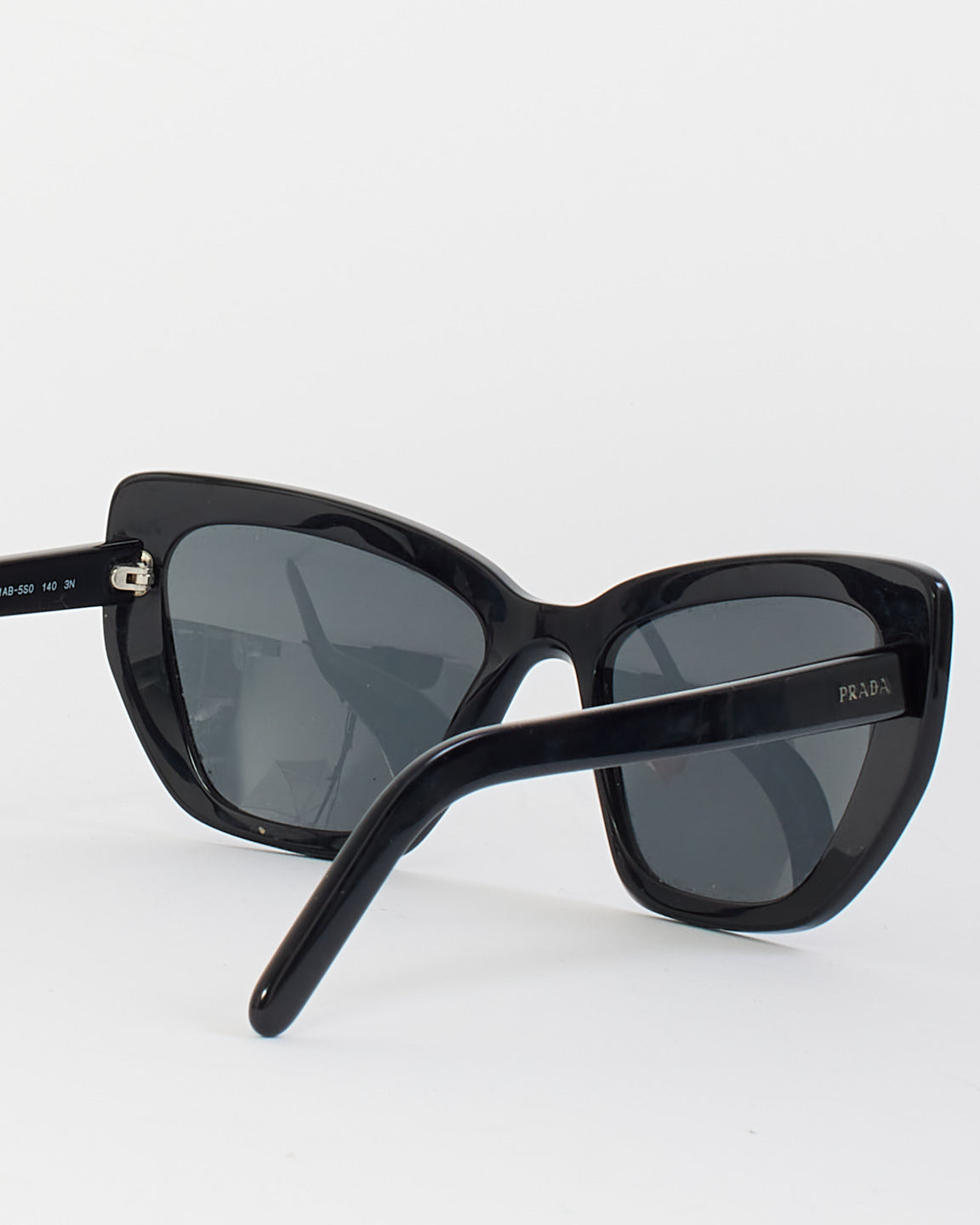 Prada Black Acetate Cat Eye Frame Sunglasses SPR 08V