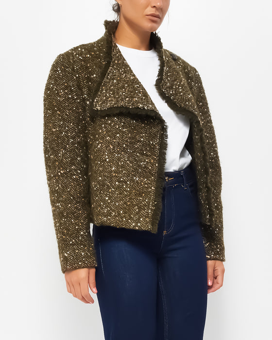 Isabel Marant Army Green Tweed Jacket - 34